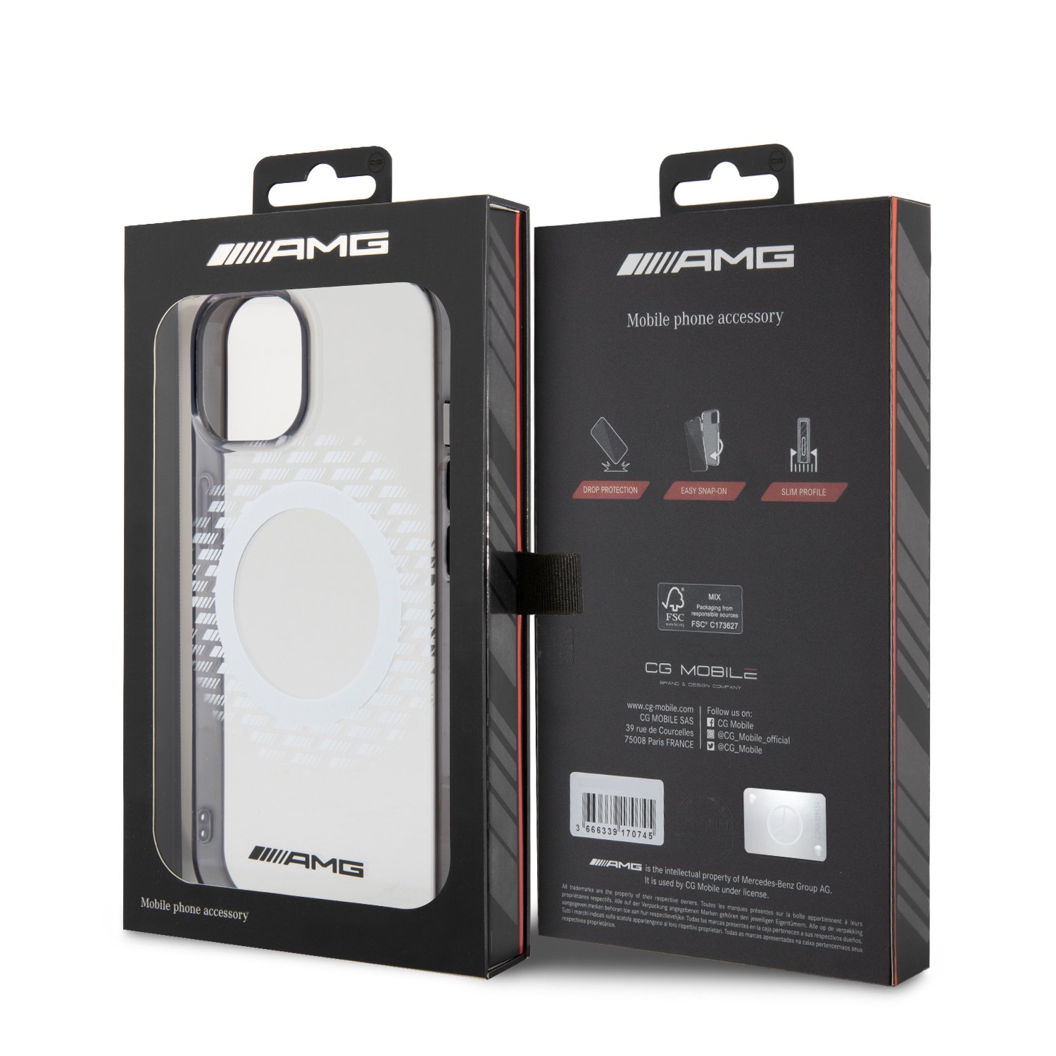 for iphone 15 amg hc transparent magsafe rhombuses pattern clear (amg#120)