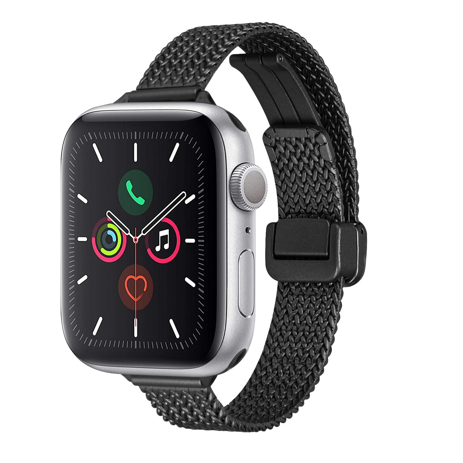 for apple watch size ultra 49/42/44/45mm business look magnetic metal watchband black