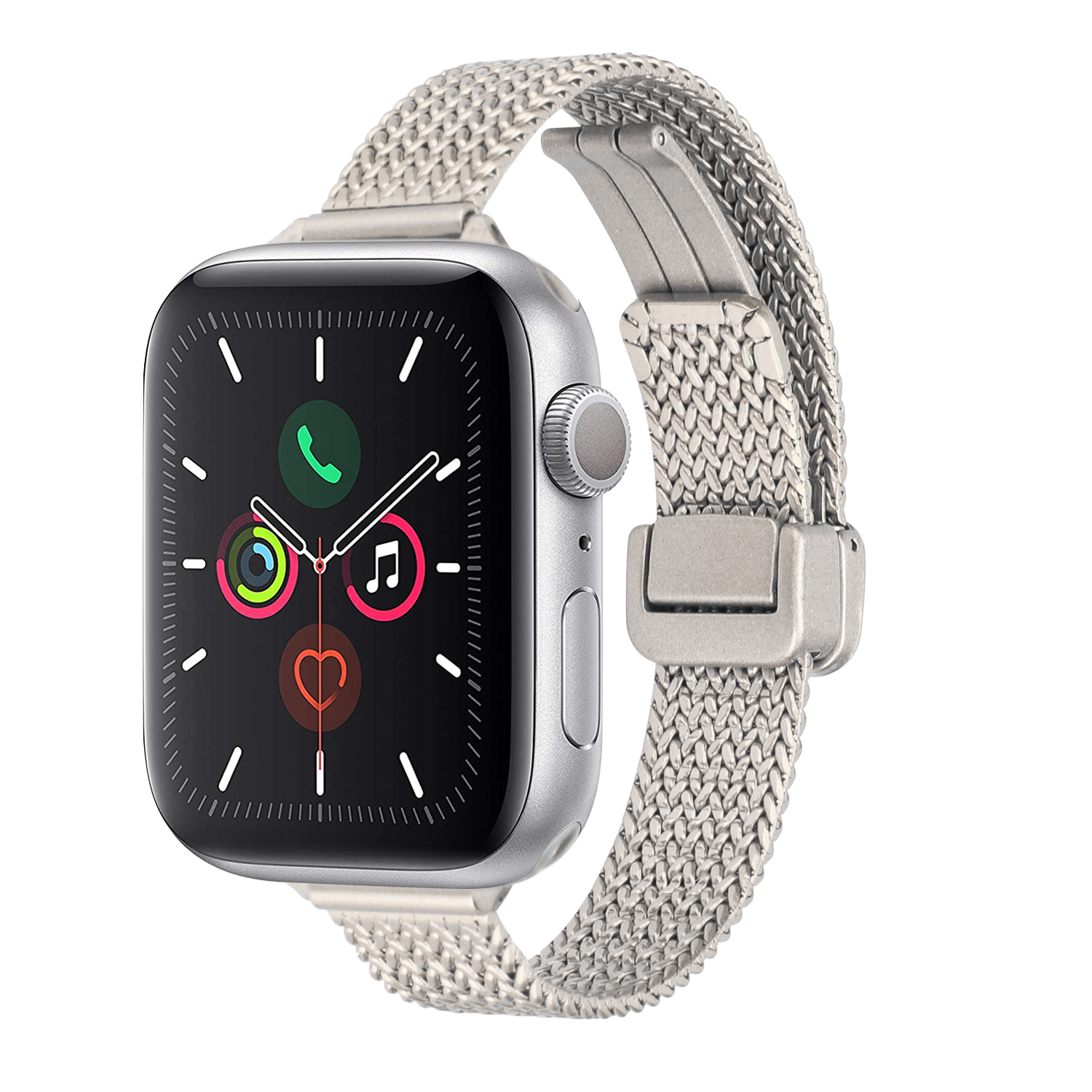 for apple watch size 38/40/41mm business look magnetic metal watchband starlight