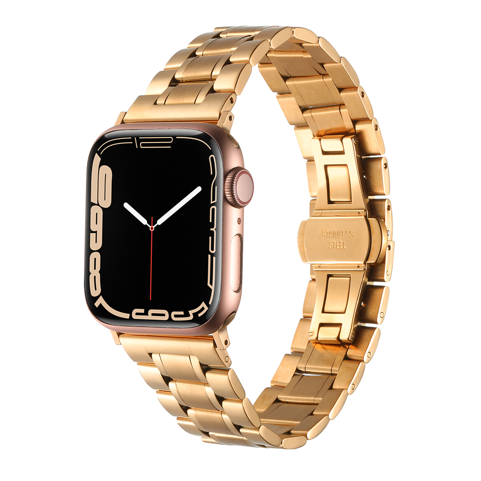 for apple watch size ultra 49/42/44/45mm executive metal watch band rose gold