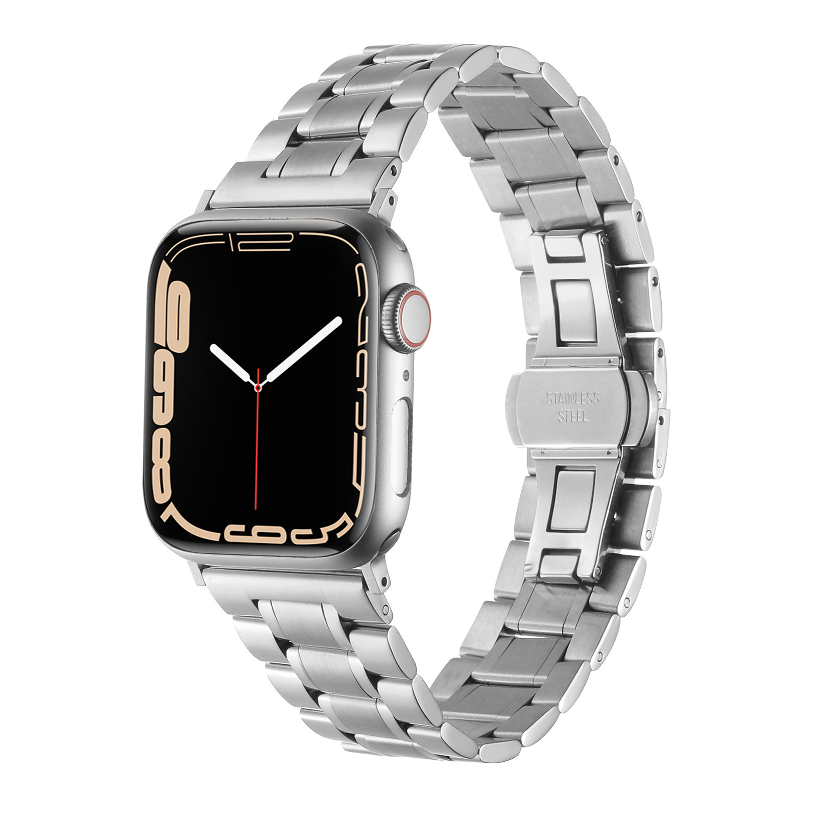 for apple watch size ultra 49/42/44/45mm executive metal watch band silver
