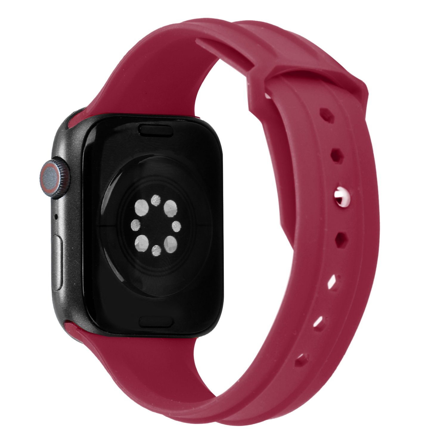 for apple watch size 38/40/41mm new fashion silicone watch band burgundy
