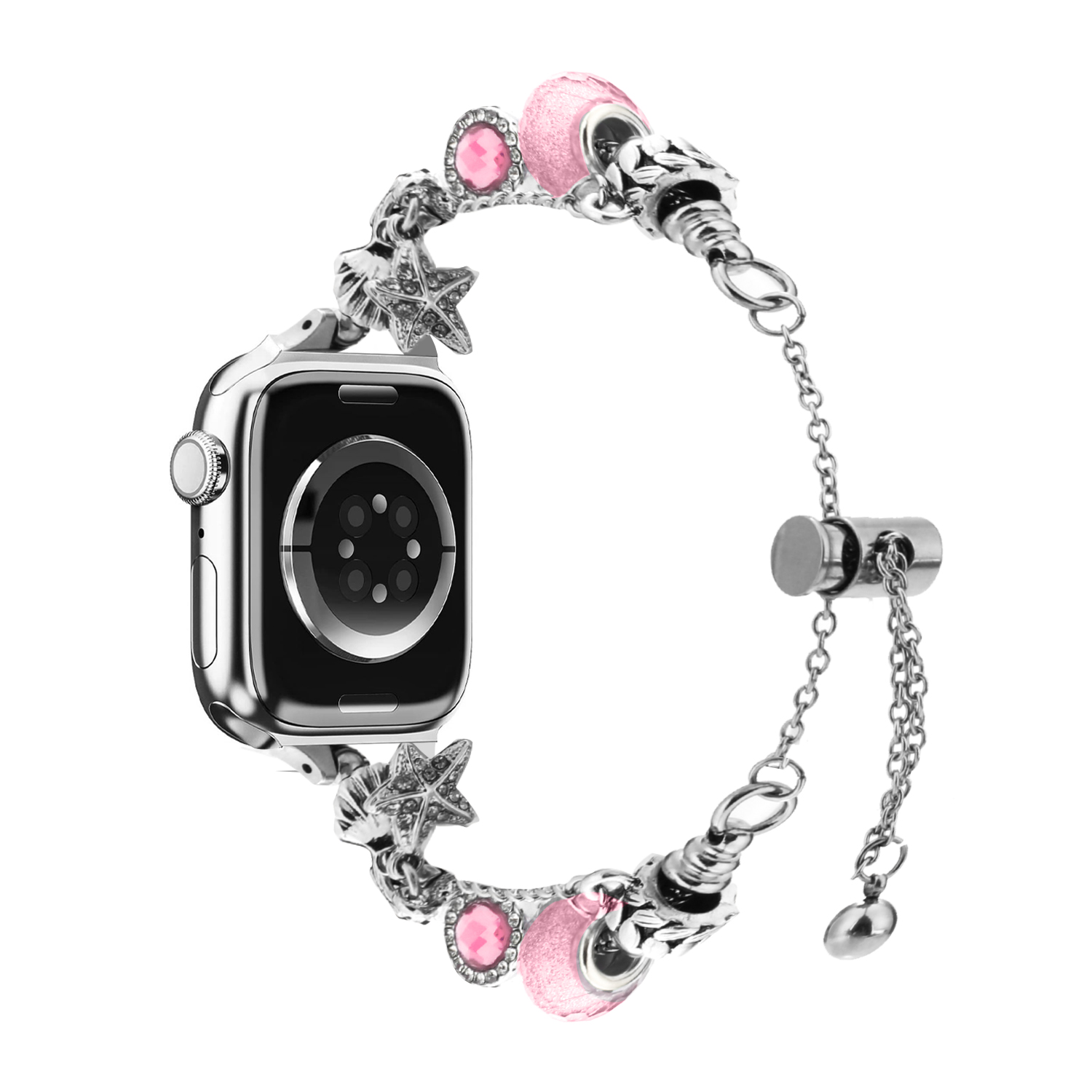 for apple watch size ultra 49/42/44/45mm ornaments beautiful set watchband pink
