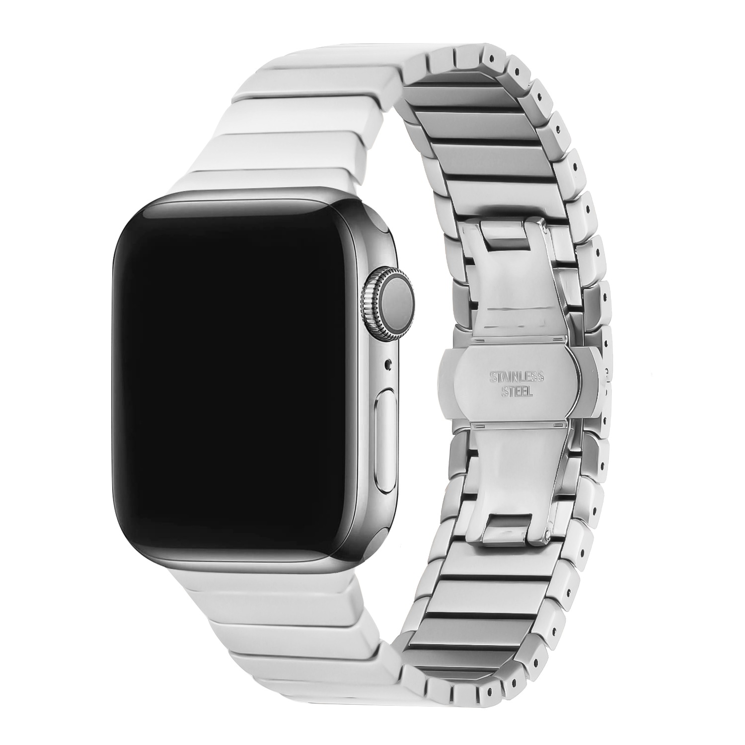 for apple watch size ultra 49/42/44/45mm stainless steal watch band silver