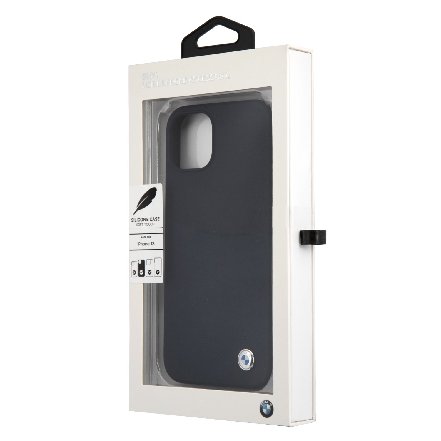 for iphone 13 bmw hc silicone metal logo navy (bmw#142)