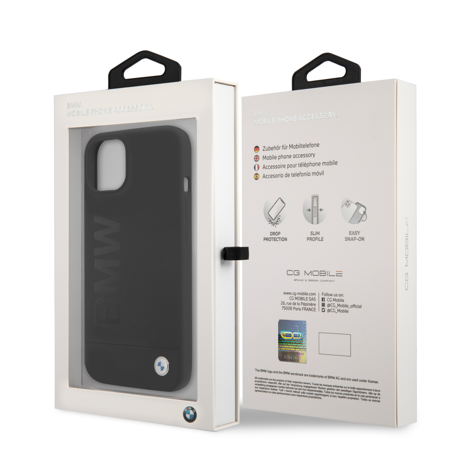 for iphone 13 bmw hc silicone big logo black (bmw#141)