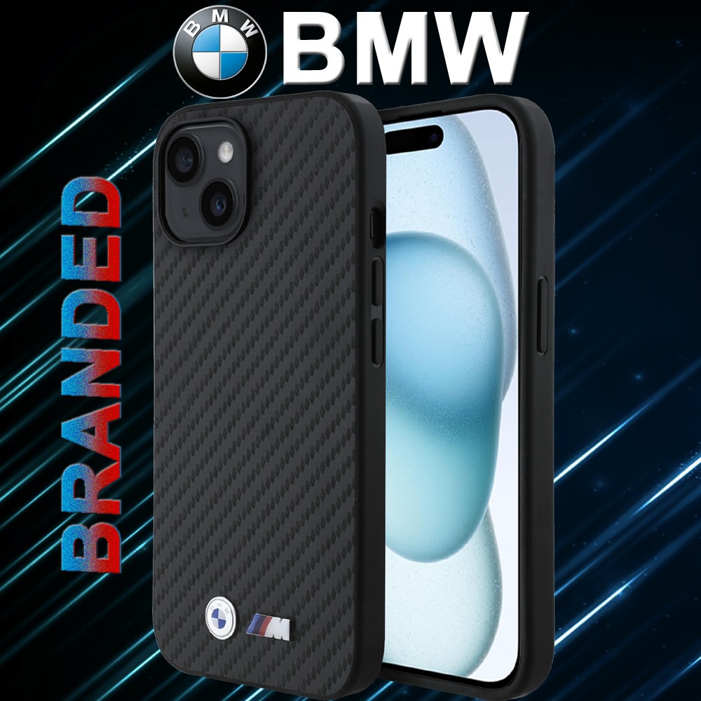 for ip 15 bmw carbon metal logos black