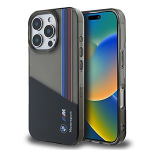 for iphone 16 pro max bmw hc motorsport iml vertical stripes black (bmw#215)