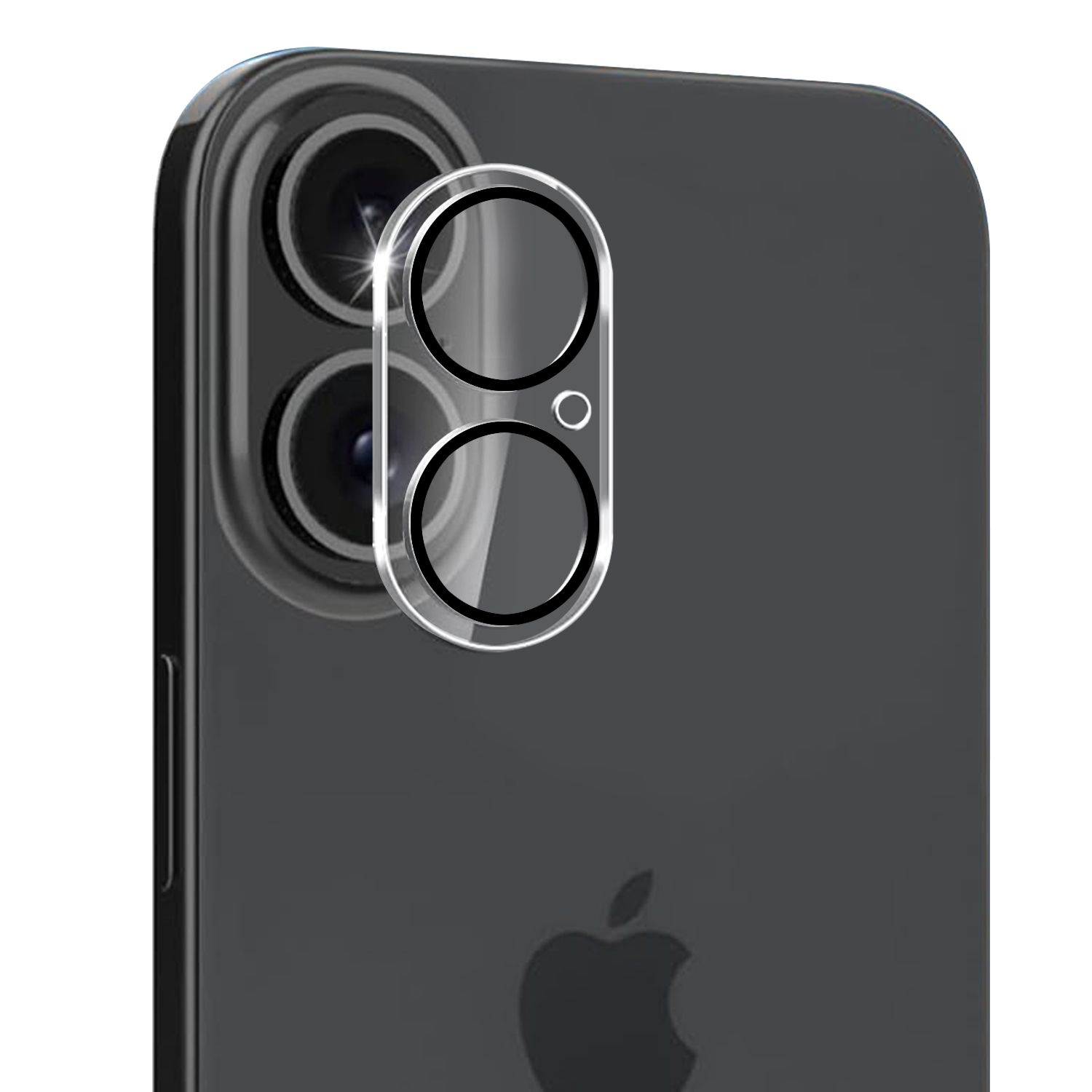 for iphone 16 plus 6.7 inch camera lens black edge tempered(2.5d)