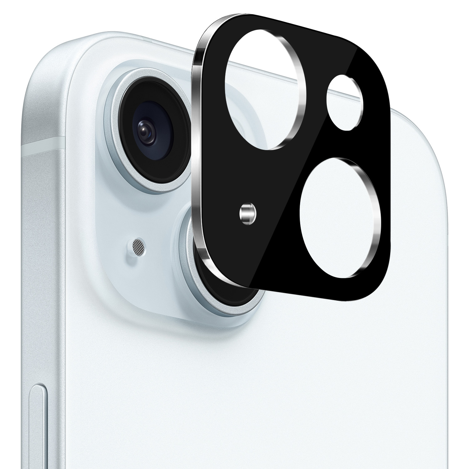 for iphone 14 plus camera lens colored edge tempered(2.5d) black
