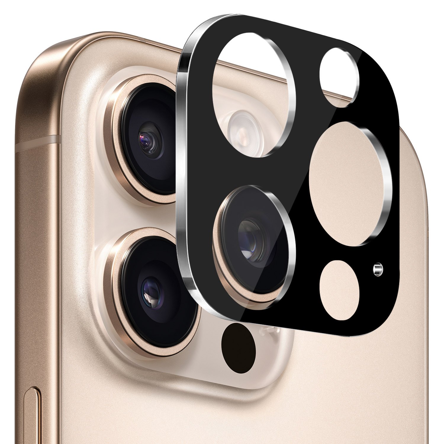 for iphone 16 pro max 6.9 inch camera lens colored edge tempered(2.5d) black