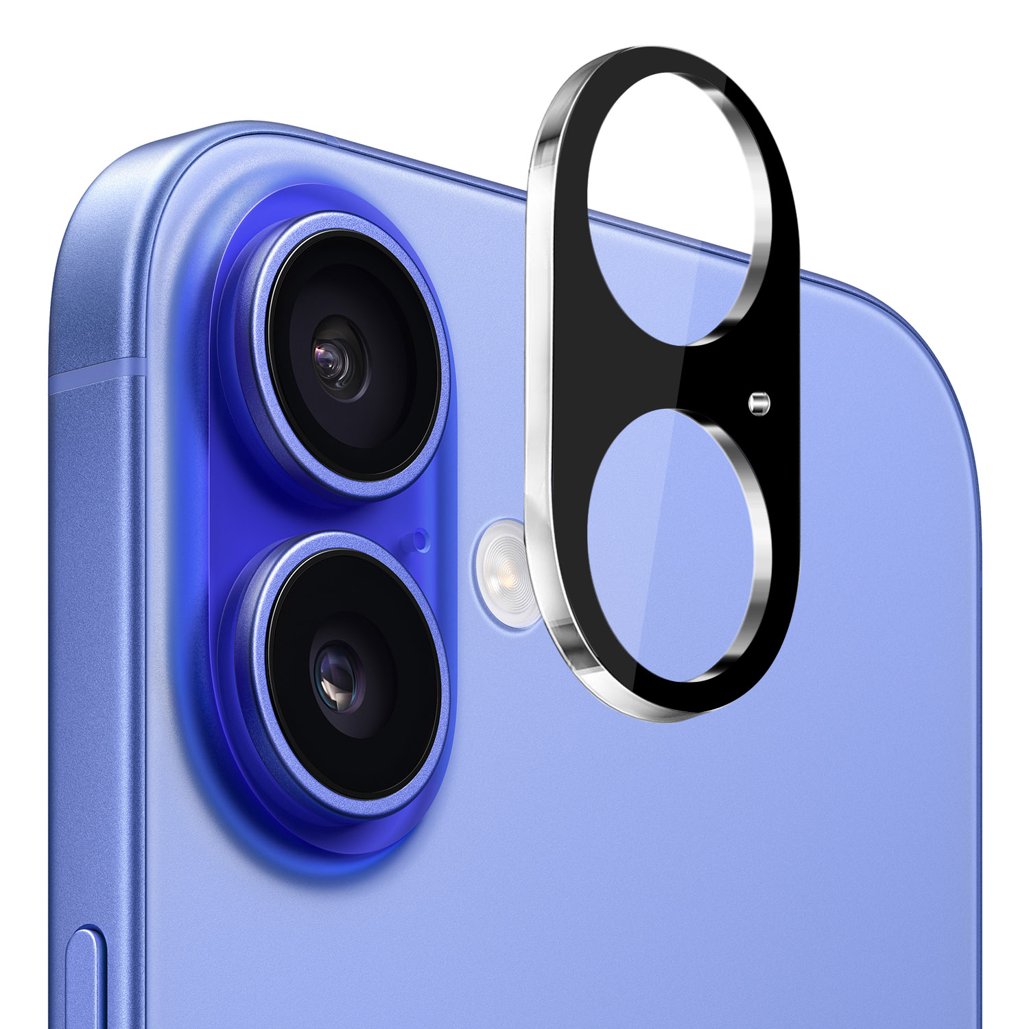 for iphone 16 plus 6.7 inch camera lens colored edge tempered(2.5d) black