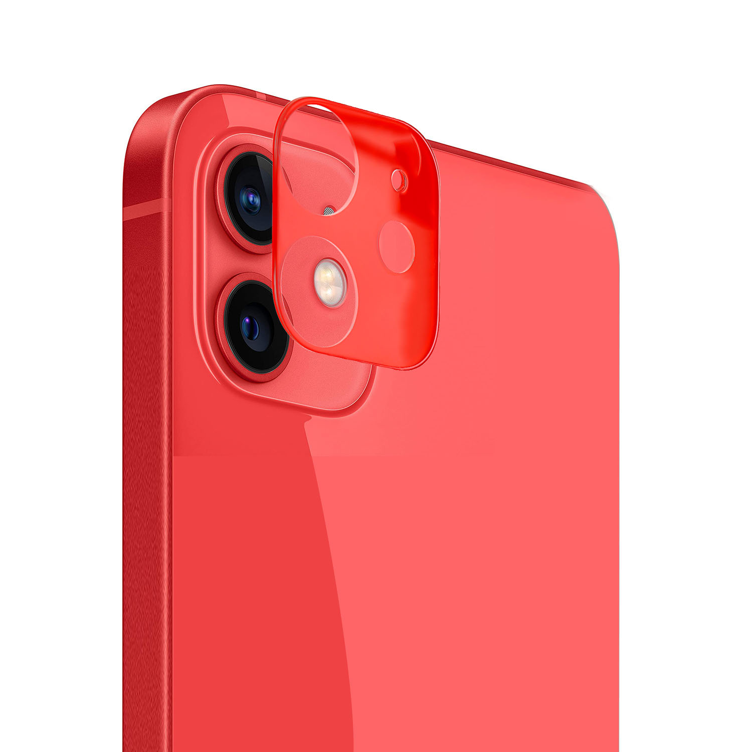 for apple iphone 14 6.1" camera lens colored edge tempered(2.5d) red