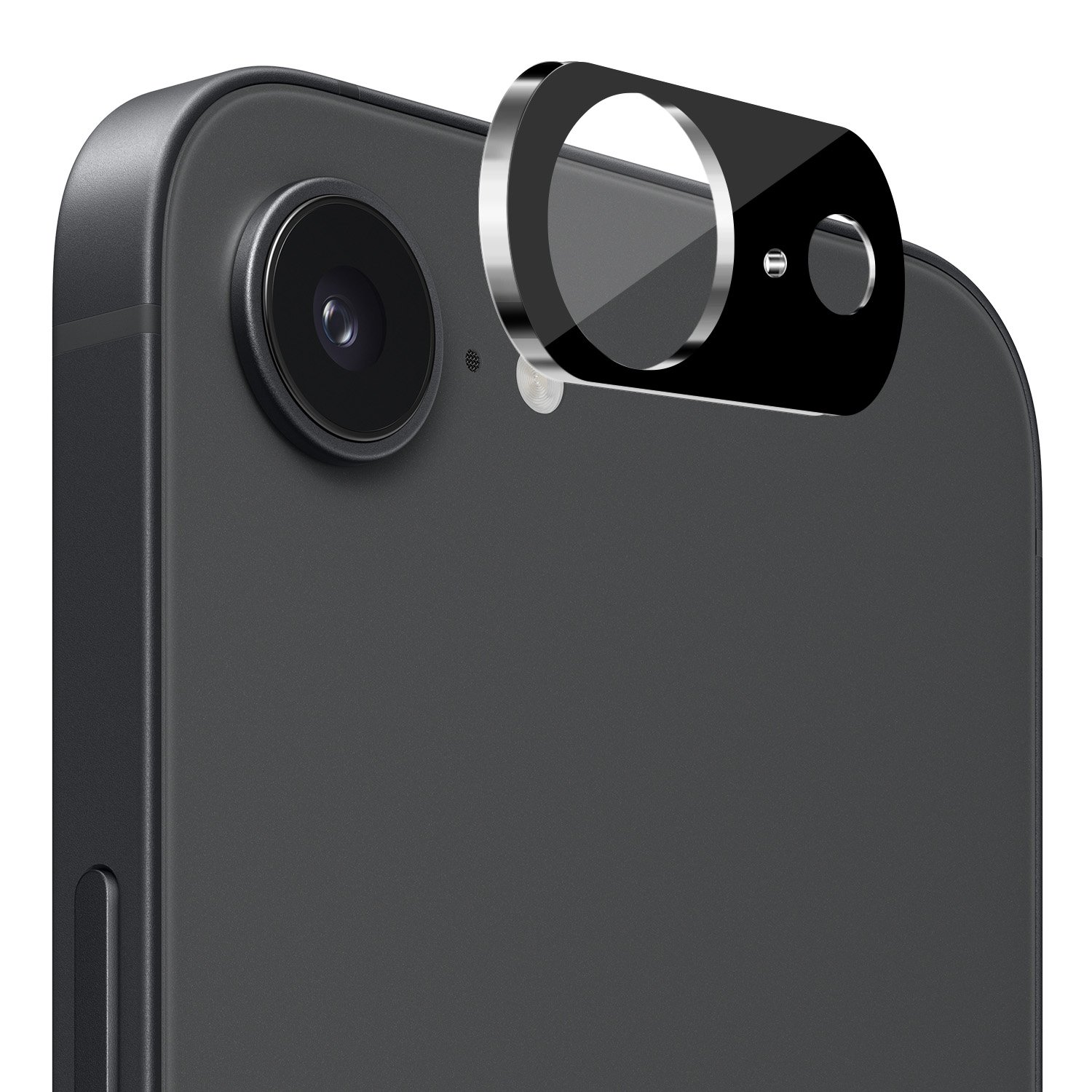for iphone 17e / 16e / se4 camera lens colored edge tempered(2.5d) black