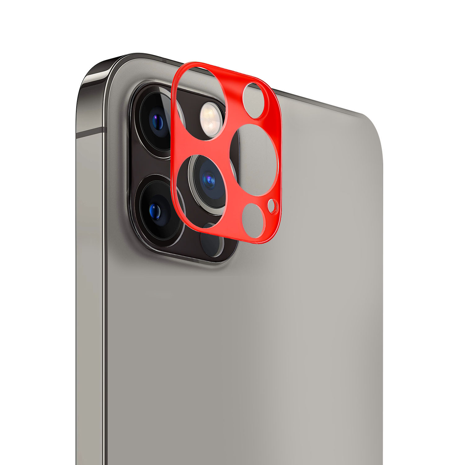 for iphone 13 pro camera lens colored edge tempered(2.5d) red