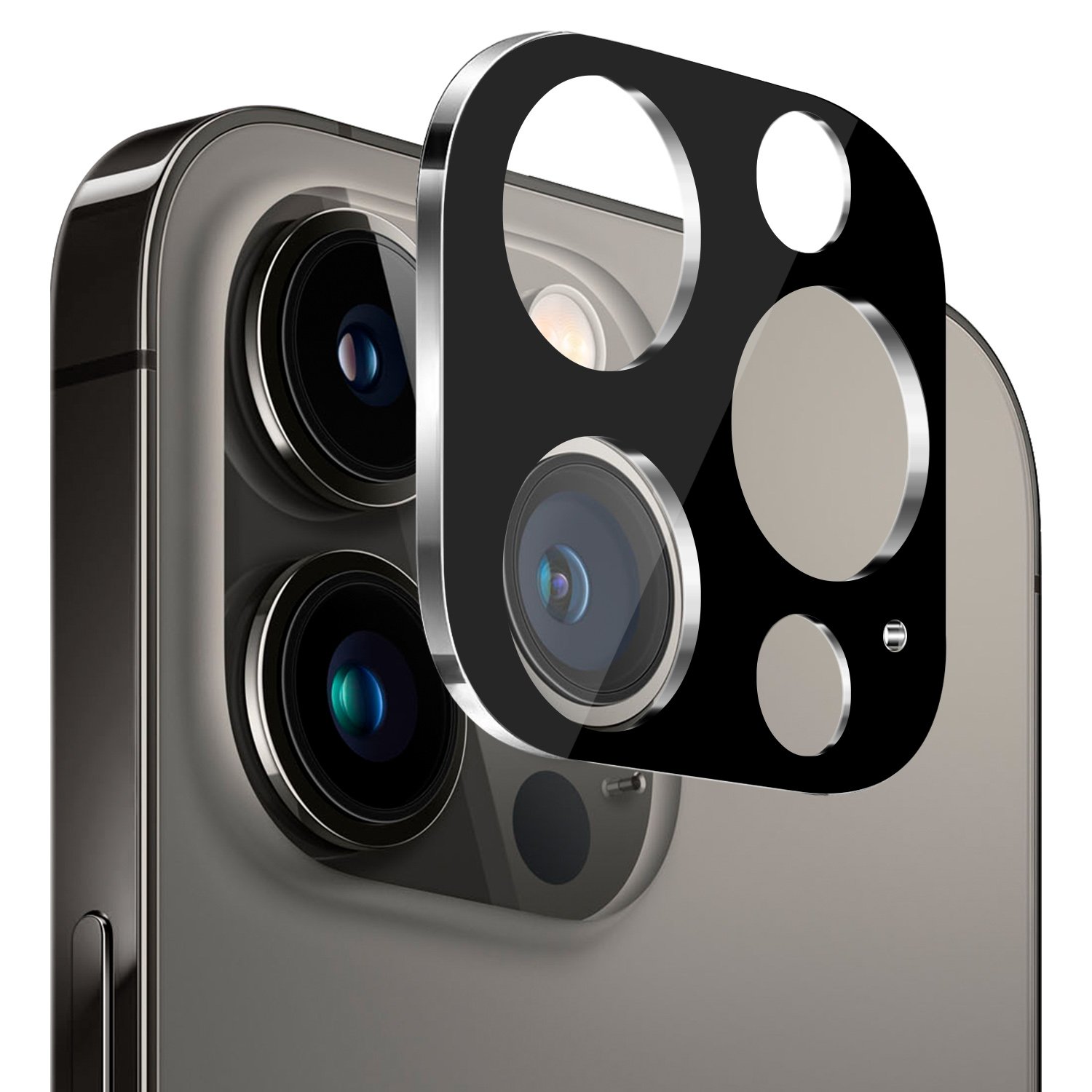 for iphone 13 pro max camera lens colored edge tempered(2.5d) black