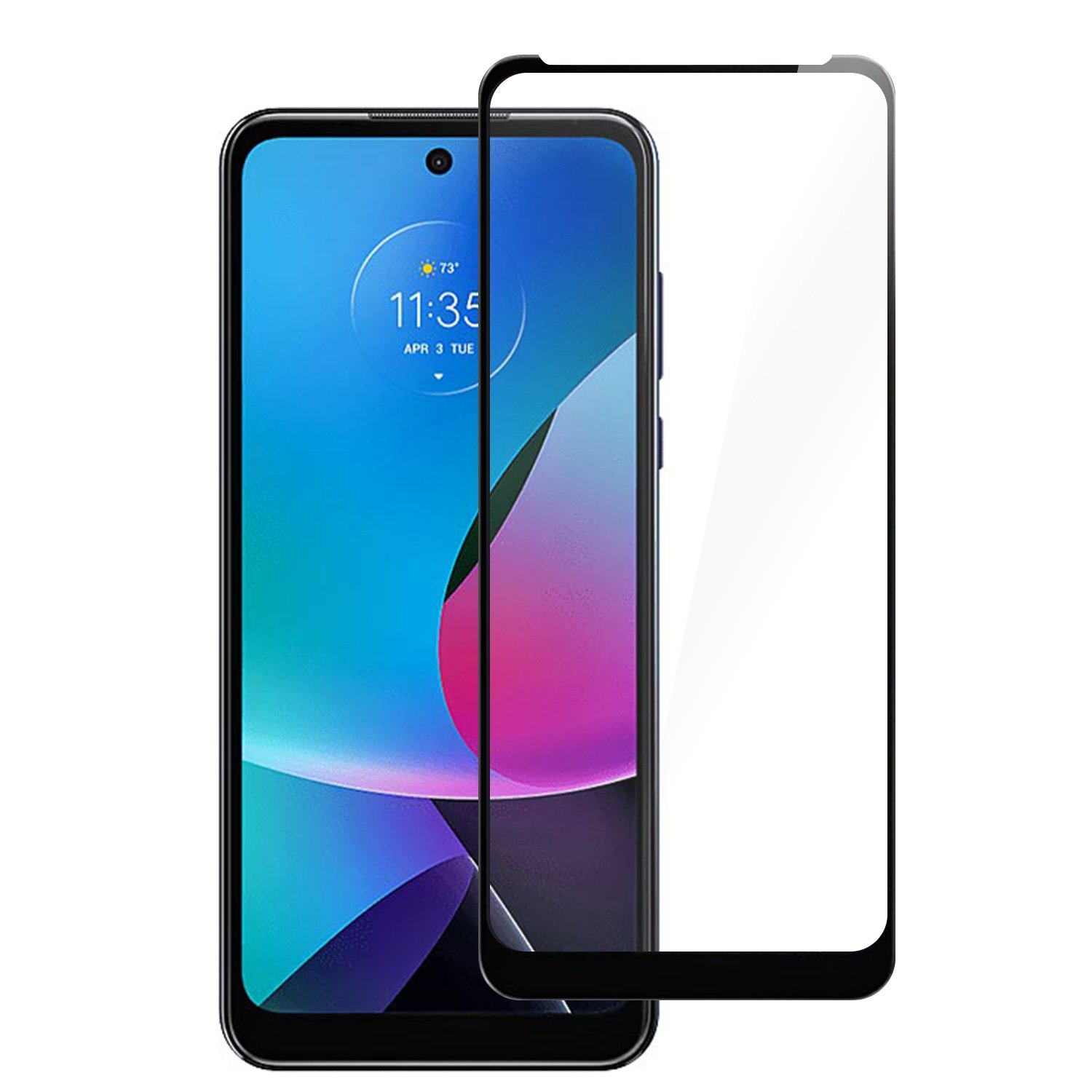 for motorola g 5g 2023 / g play 2024 / g stylus 5g 2023 bulk white paper card package black edged tempered glass (black)