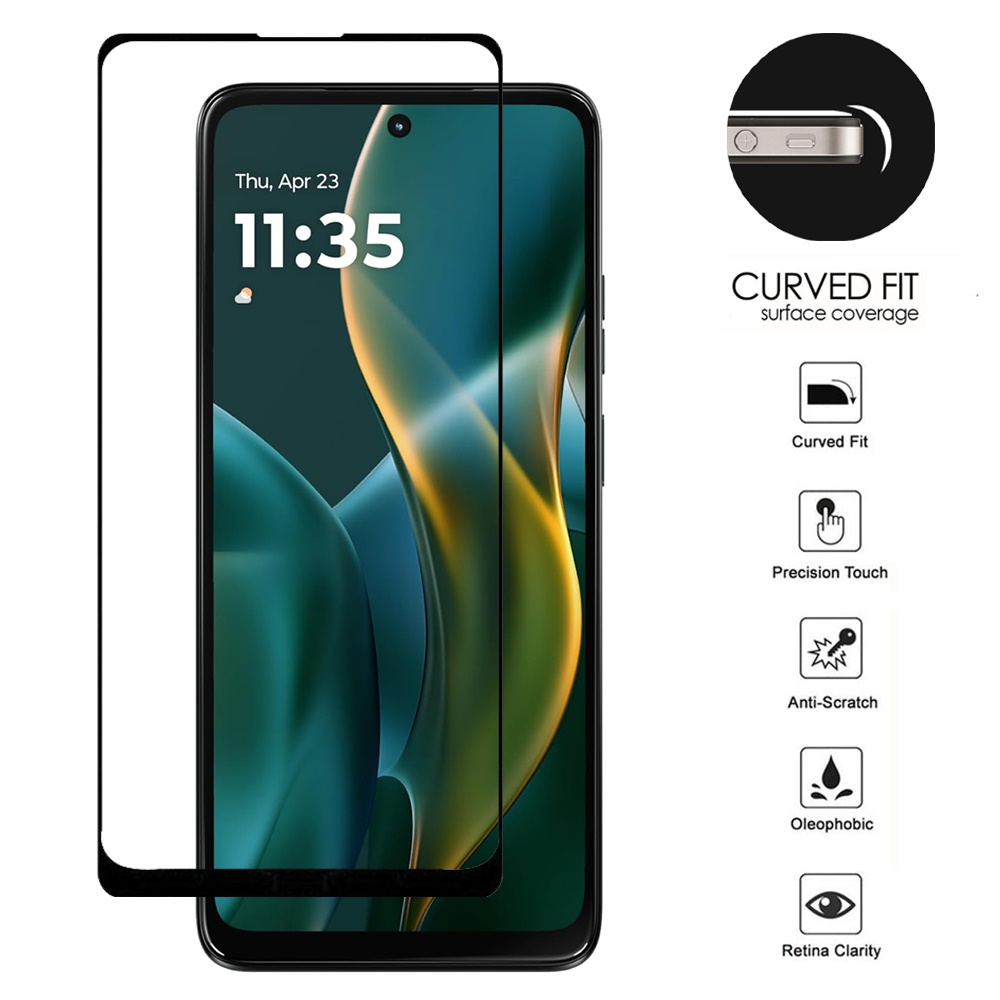 for moto g 5g 2025/2026 g play 2026 bulk white paper card package black edged tempered glass (black)