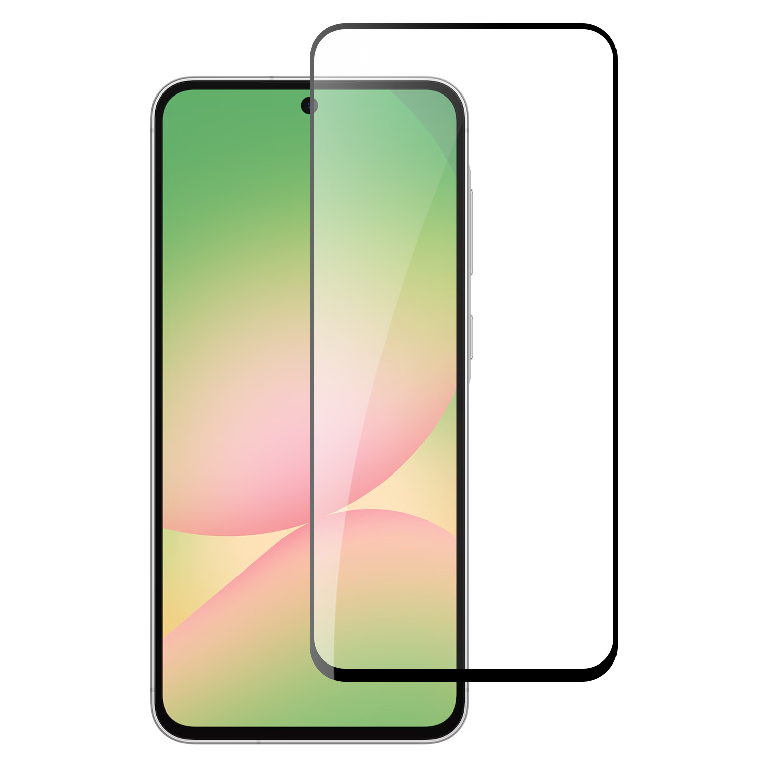 for samsung galaxy a37 bulk white paper card package black edged tempered glass (black)