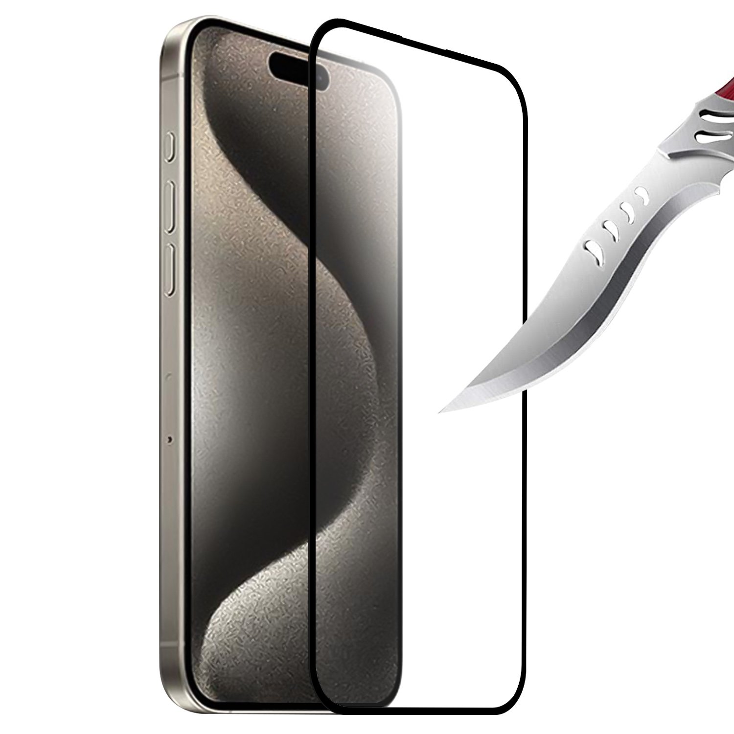 for iphone 16 pro max 6.9 inch bulk white paper card package black edged tempered glass (black)