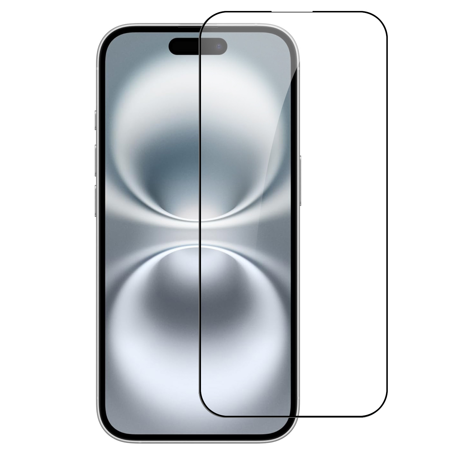 for iphone 17 bulk white paper card package black edged tempered glass (black)
