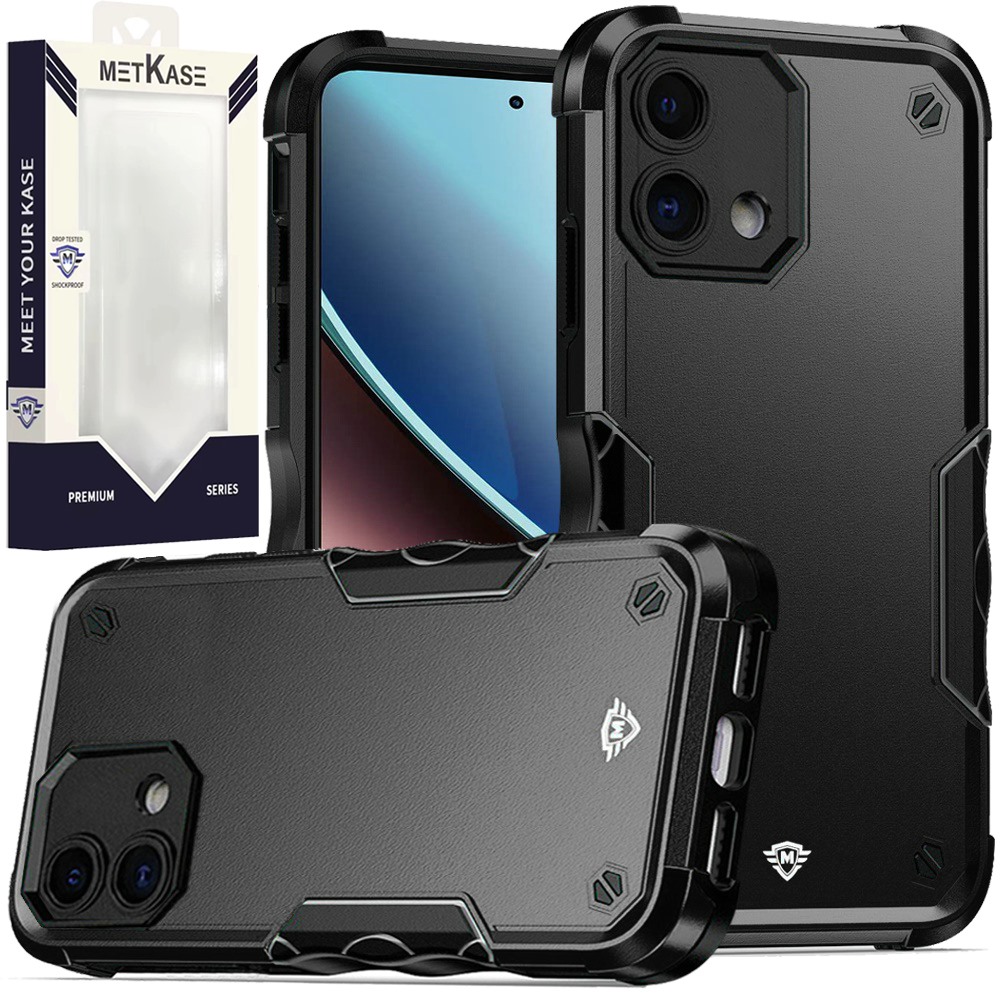 for moto g stylus 5g (2023) metkase exquisite tough shockproof hybrid in slide out package black/black