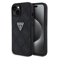 for iphone 14 guess hc o grained pu hs 4g and triangle logo black (guess#159)