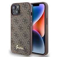 for iphone 15 guess hc o pu 4g script logo brown (guess#186)