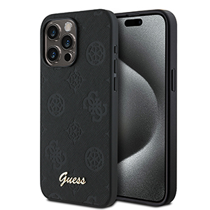 for iphone 15 pro max guess hc o pu saffiano peony black (guess#198)