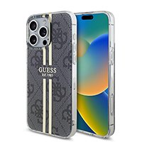 for iphone 16 pro max guess hc o iml 4g gold stripe black (guess#207)
