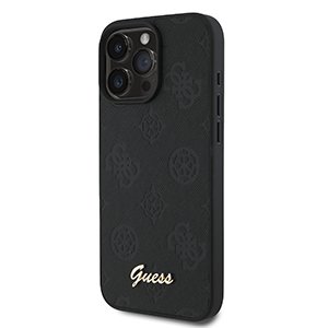 for iphone 16 pro max guess hc o pu saffiano peony black (guess#214)
