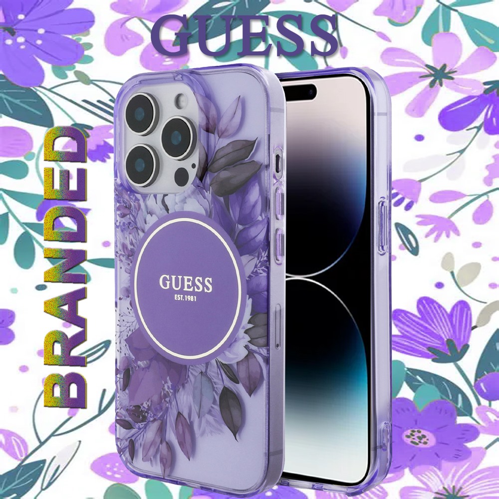 for ip 14/ ip 13 guess magsafe iml flower & tonal circle purple