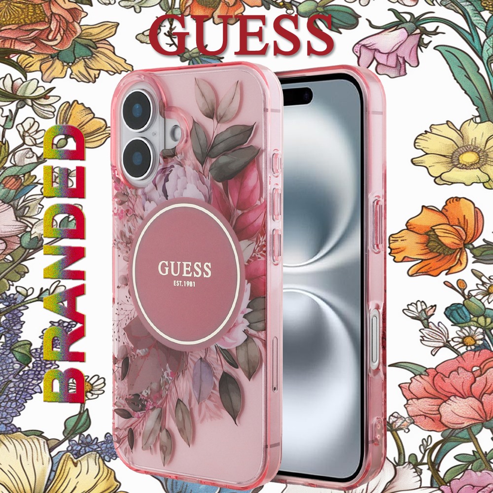 for ip 16 guess magsafe iml flower & tonal circle pink