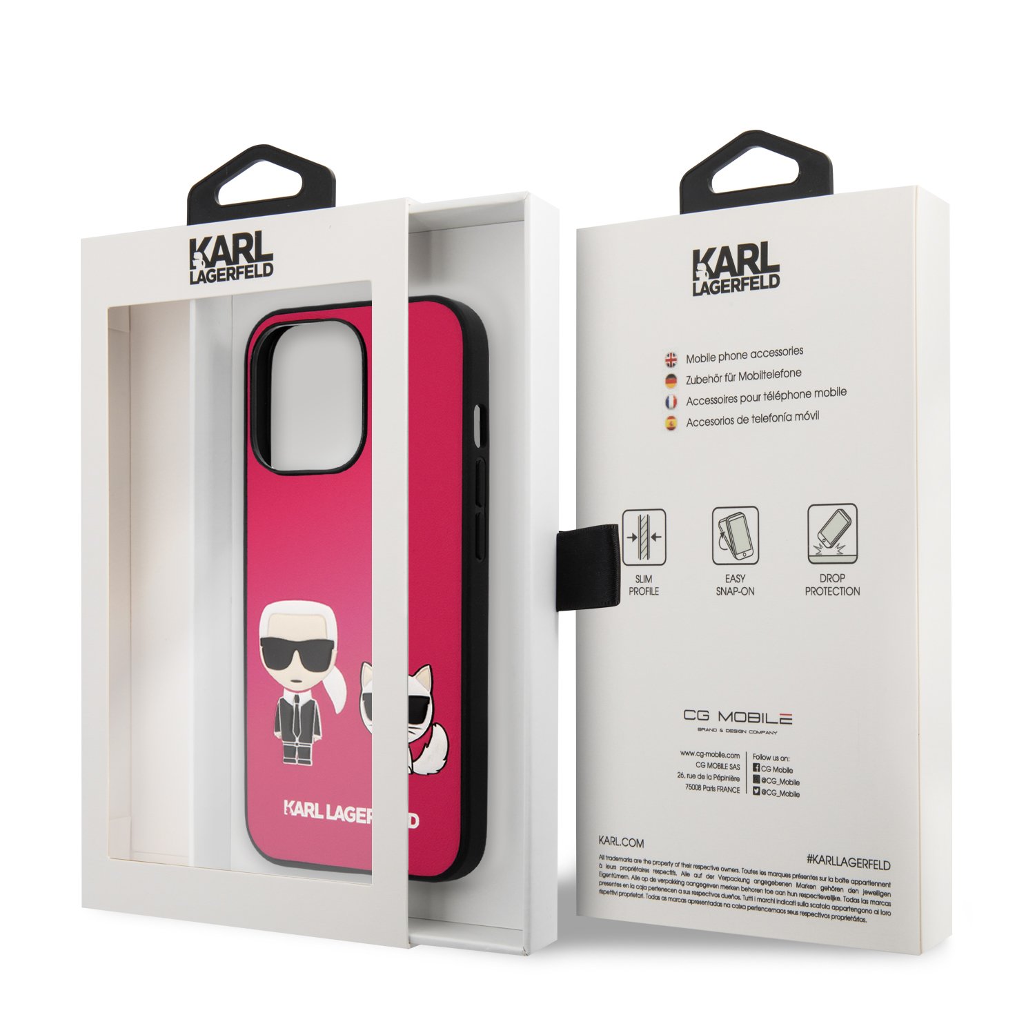 for iphone 13 pro max karl hc pu k&c fb fuchsia (karl#111)