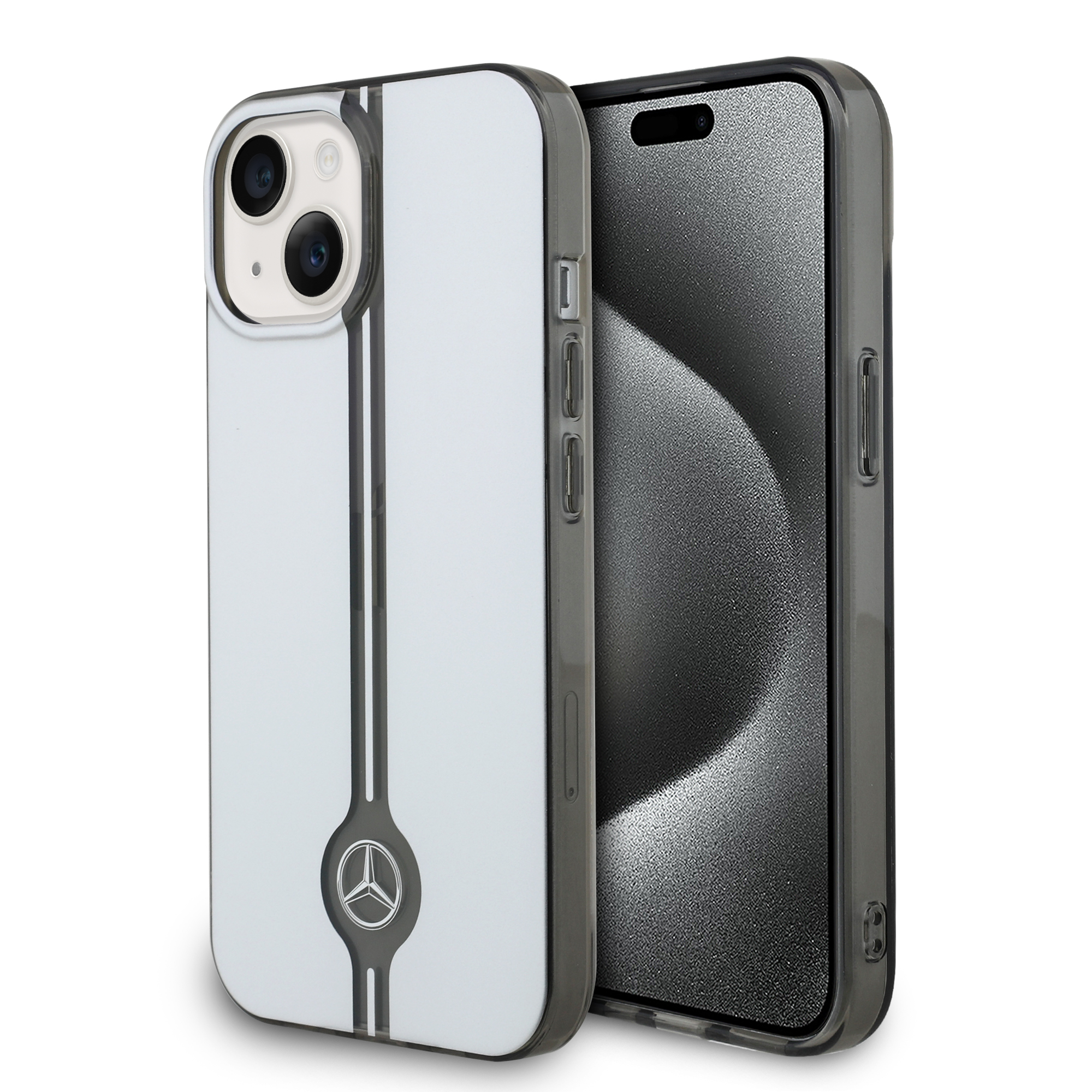 for iphone 14 mb hc transparent pc/ tpu case mirror silver (mercedes#152