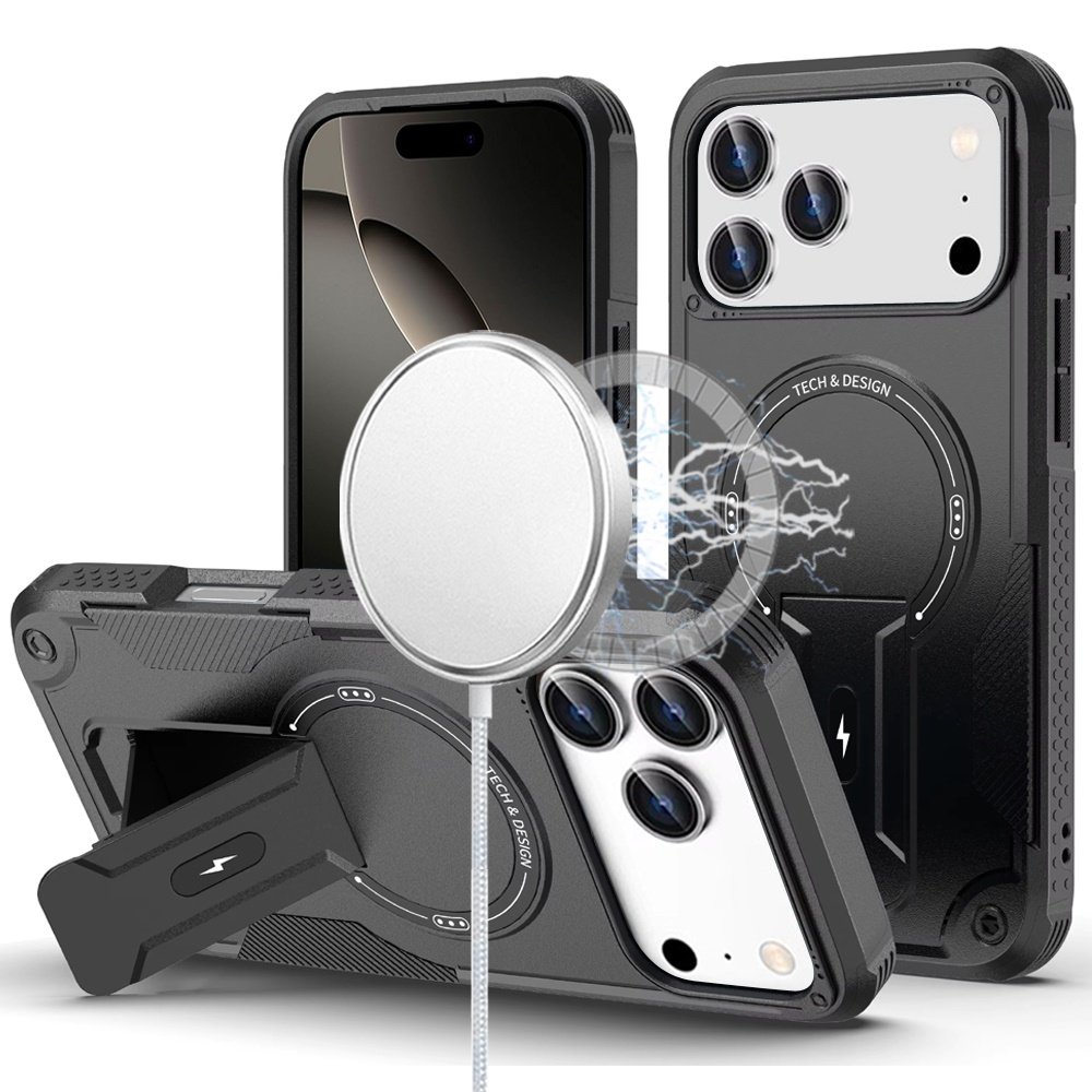for iphone 17 pro max sturdy bracket kickstand magnetic hybrid black