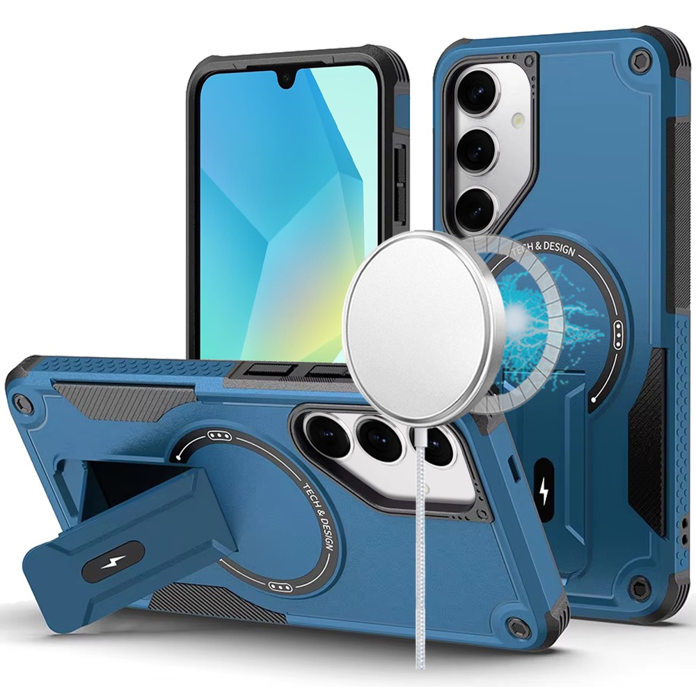 for samsung a16 5g sturdy bracket kickstand magnetic hybrid blue