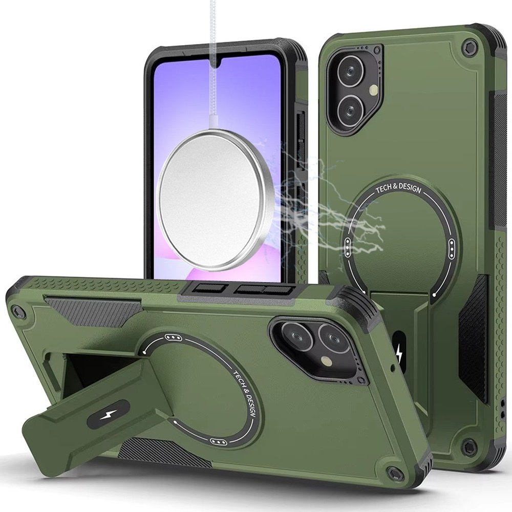 for samsung galaxy a07 sturdy bracket kickstand magnetic hybrid midnight green
