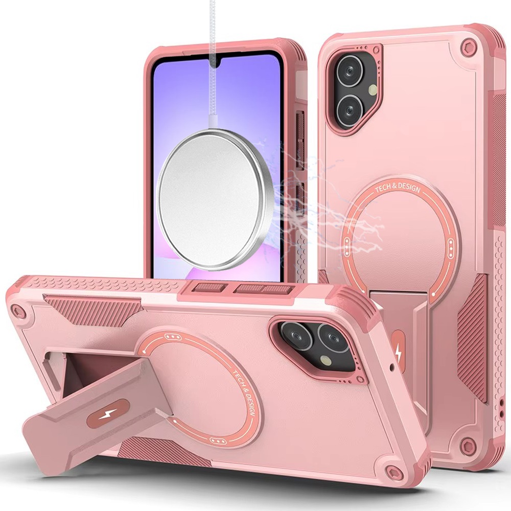 for samsung galaxy a07 sturdy bracket kickstand magnetic hybrid pink