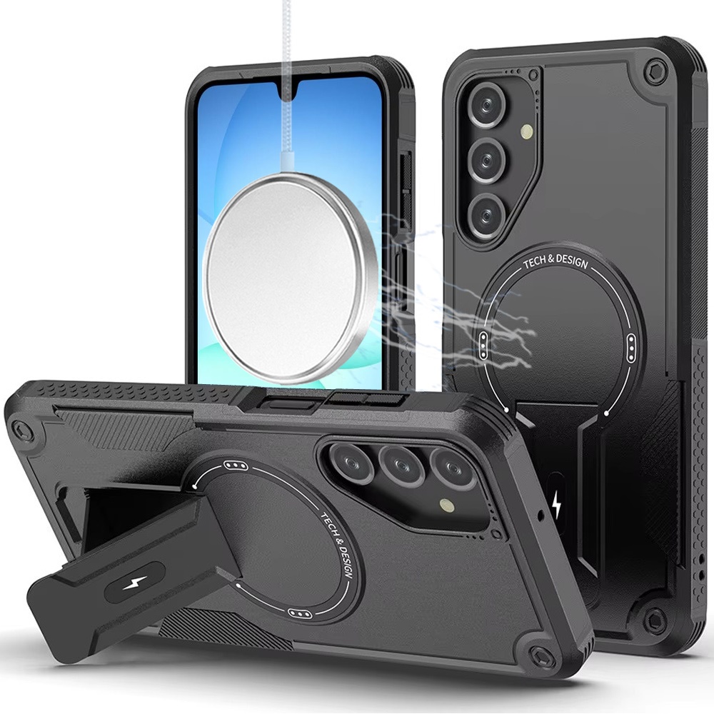 for samsung a17 5g sturdy bracket kickstand magnetic hybrid black