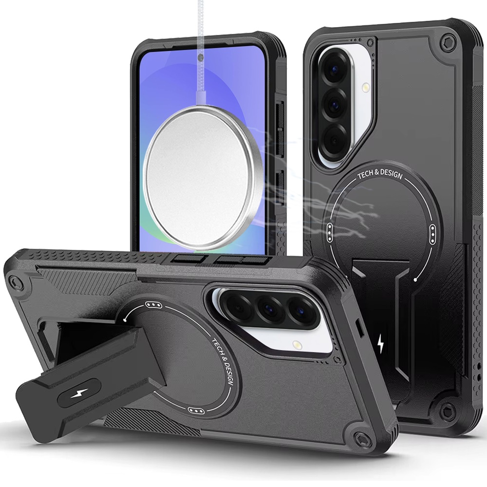 for samsung galaxy a37 sturdy bracket kickstand magnetic hybrid black