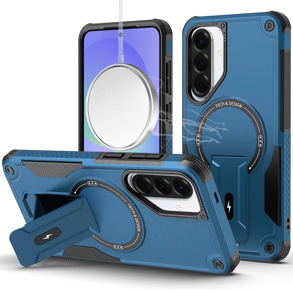 for samsung galaxy a37 sturdy bracket kickstand magnetic hybrid blue