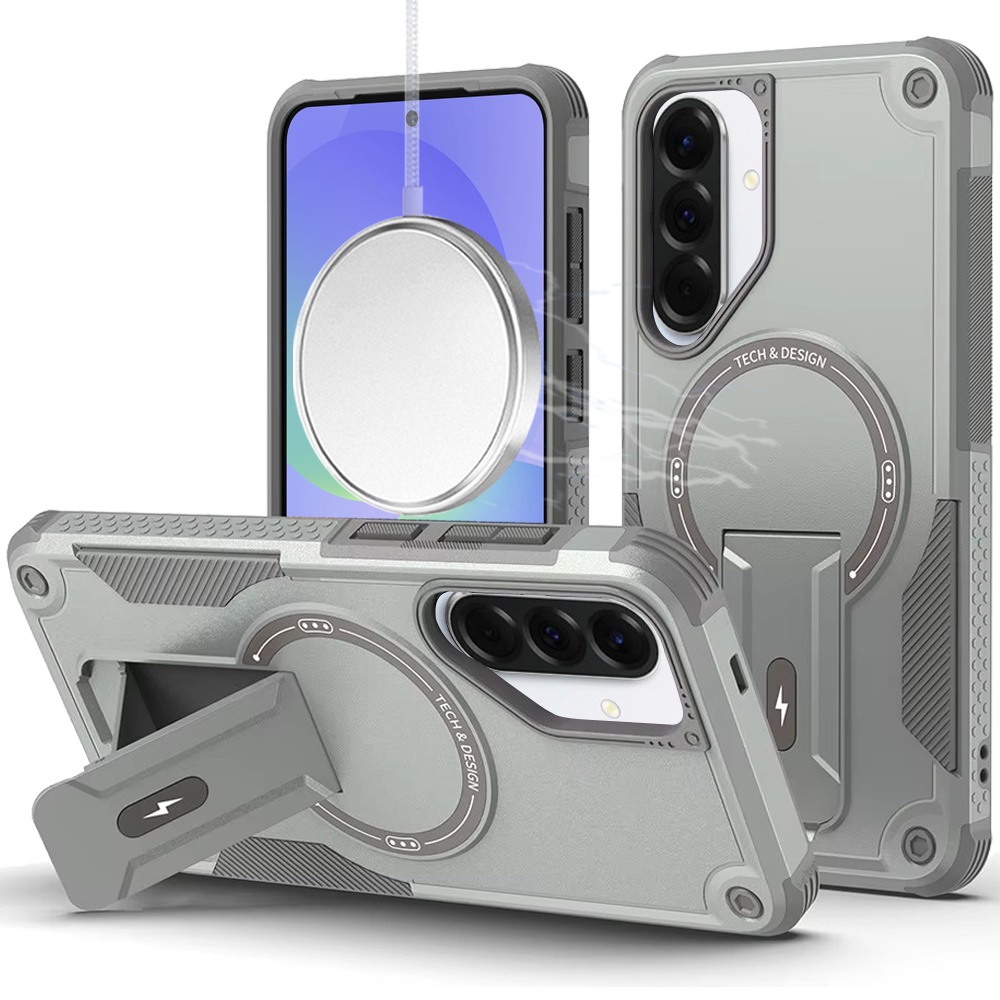 for samsung galaxy a37 sturdy bracket kickstand magnetic hybrid grey
