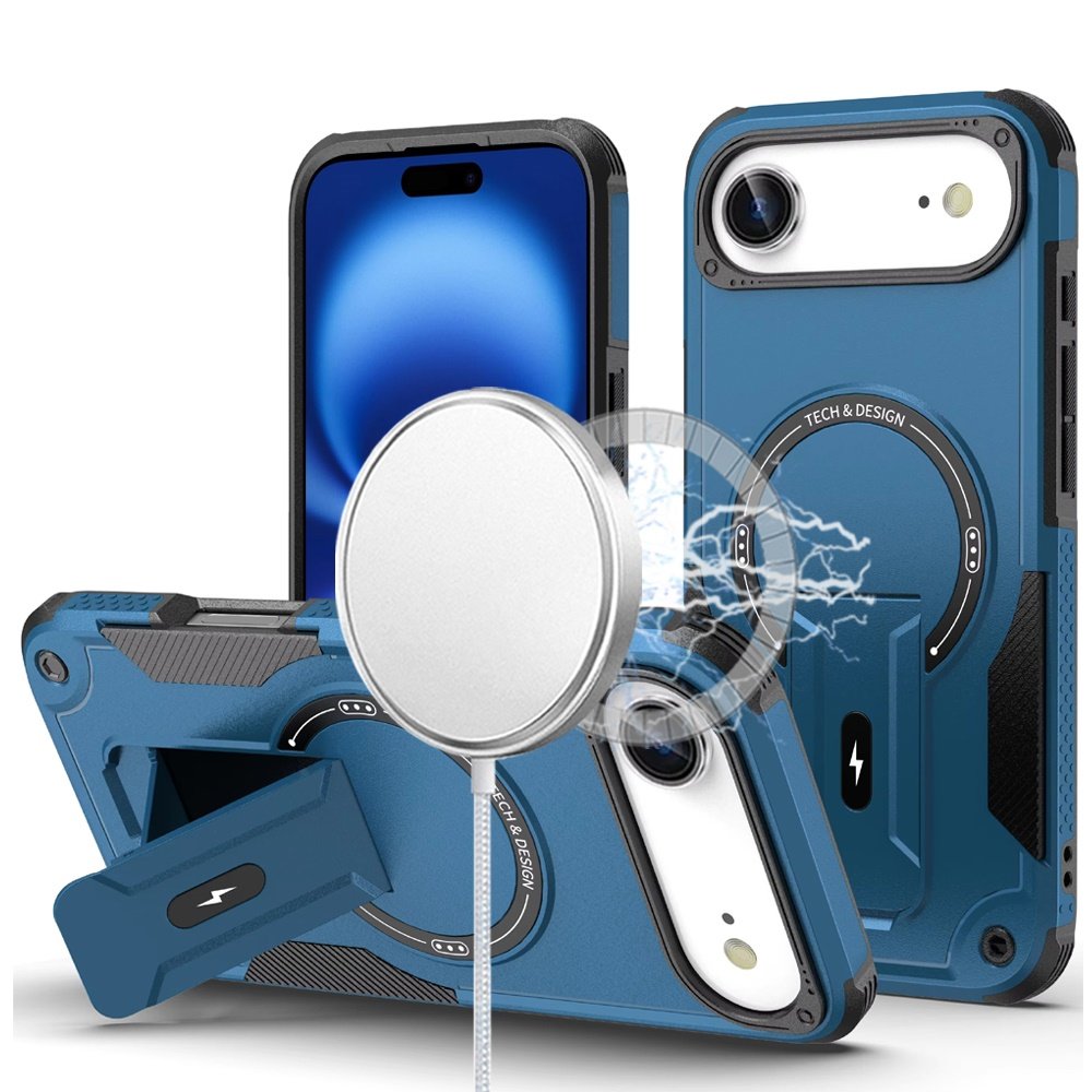 for iphone 17 air sturdy bracket kickstand magnetic hybrid blue
