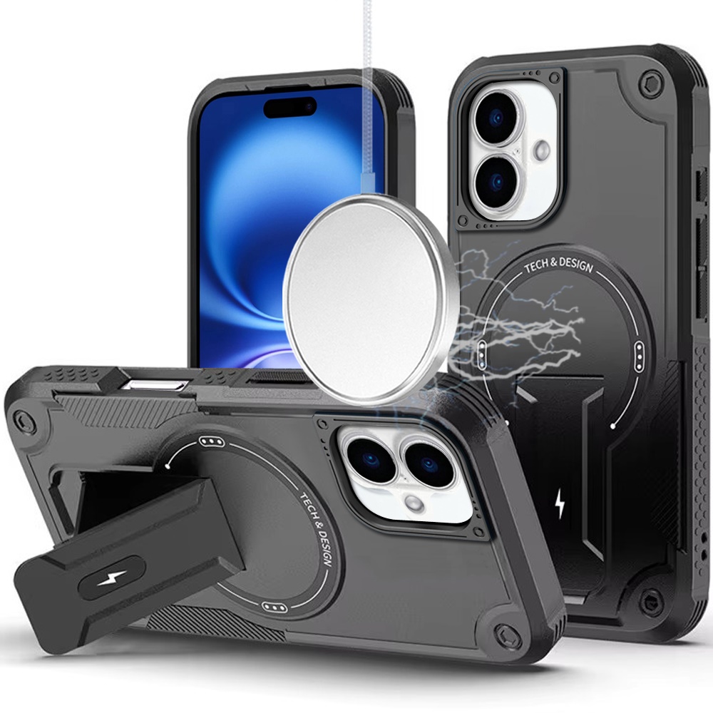 for iphone 17 sturdy bracket kickstand magnetic hybrid black