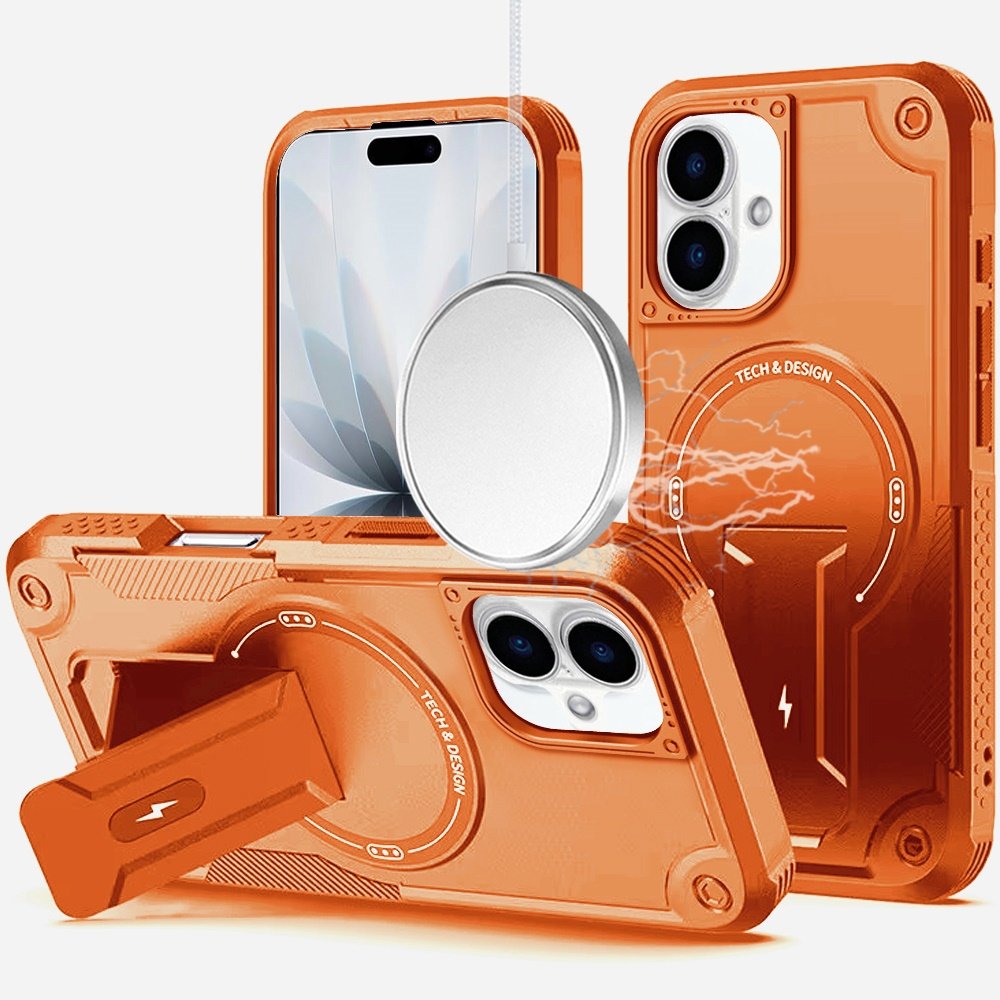 for iphone 17 sturdy bracket kickstand magnetic hybrid cosmic orange