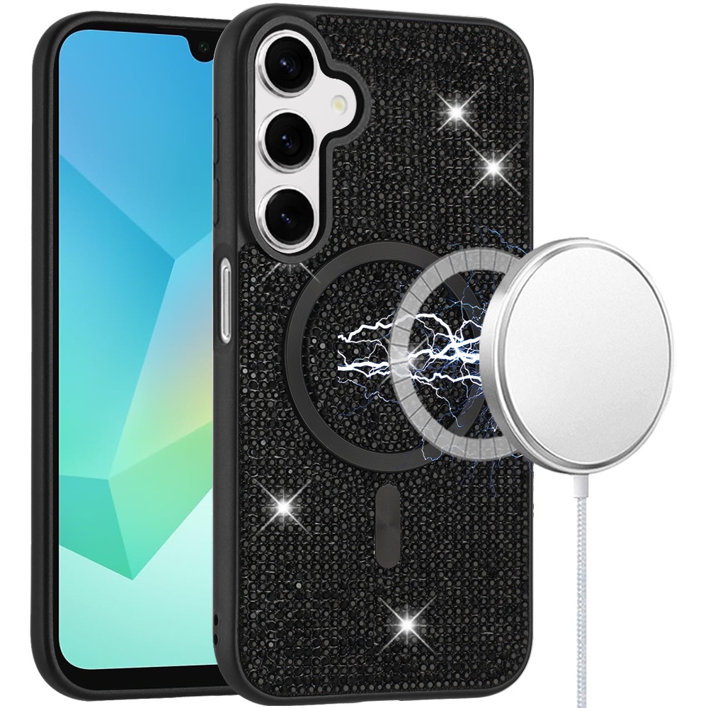 for samsung a16 5g diamond [magnetic circle] with cd pattern hybrid black