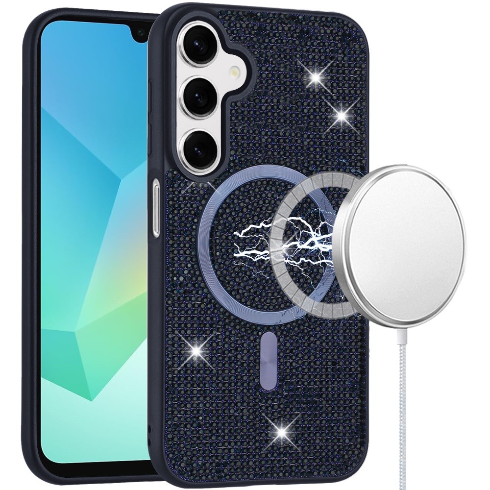 for samsung a16 5g diamond [magnetic circle] with cd pattern hybrid blue