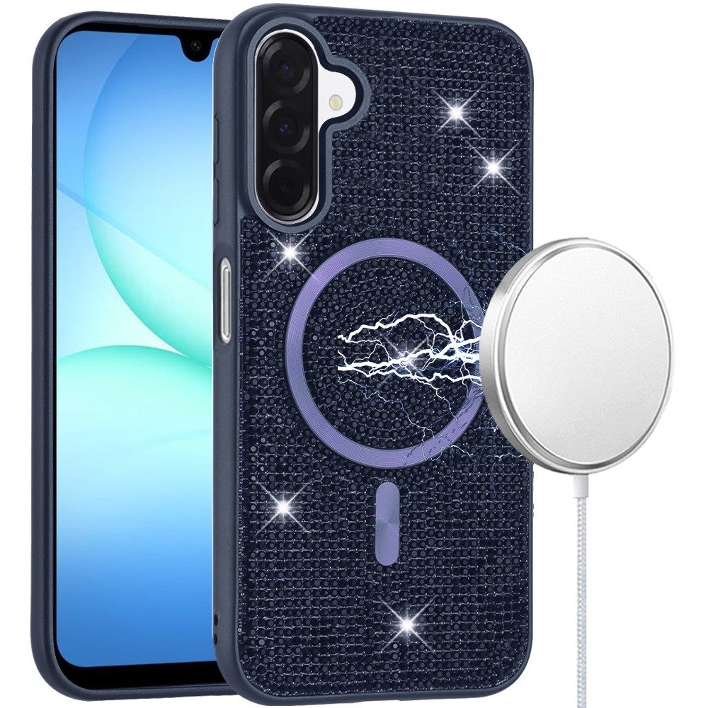 for samsung a17 5g diamond [magnetic circle] with cd pattern hybrid blue