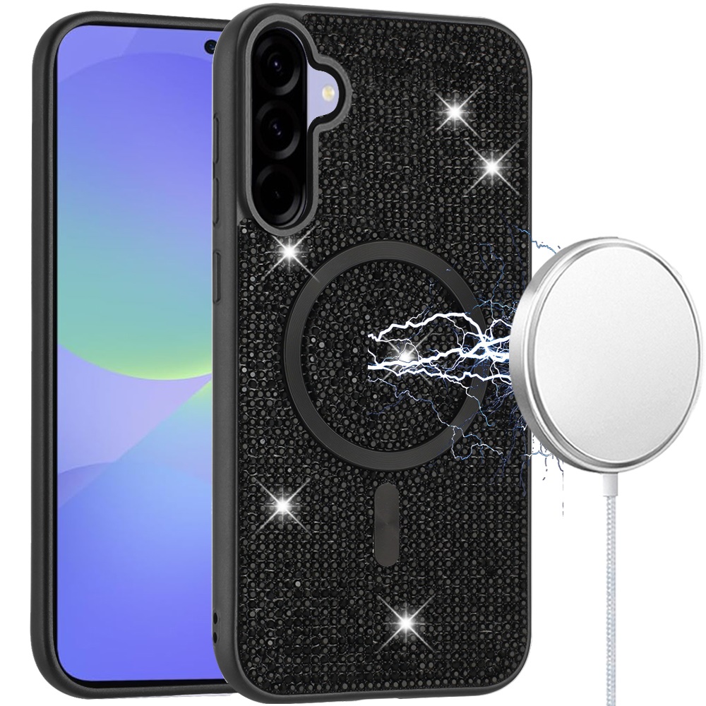 for samsung galaxy a37 diamond [magnetic circle] with cd pattern hybrid black
